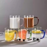 لیوان دسته رنگی پیرکس حرارتی شش عددی Deli - Image 3